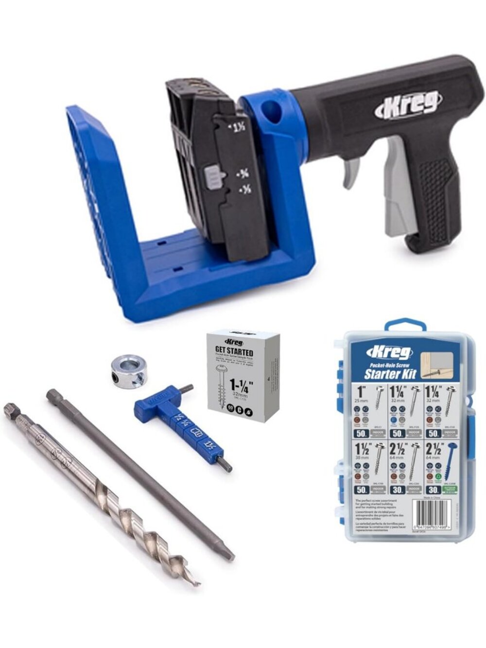 Woodworking Pocket-Hole Jig with 260 Screws - Perfect for DIY Projects!